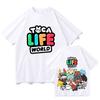 Toca Life World T Shirt Short Sleeve Cartoon Game Kawaii Tee-shirt Funko Pop Comic Cotton O-neck Tshirt Ropa Mujer Cute Clothes