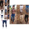 Premium Quality Slim Destroyed Stretchy Ripped Skinny Biker Jeans For Men Taped Fit Denim Pants