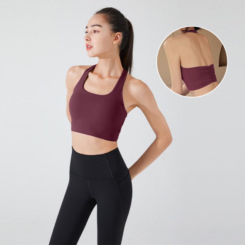 Running Sports Underwear Women's Summer with Chest Pads, Beautiful Back, Shock-proof Neck Yoga Clothes, Pilates Bra, Fitness Vest