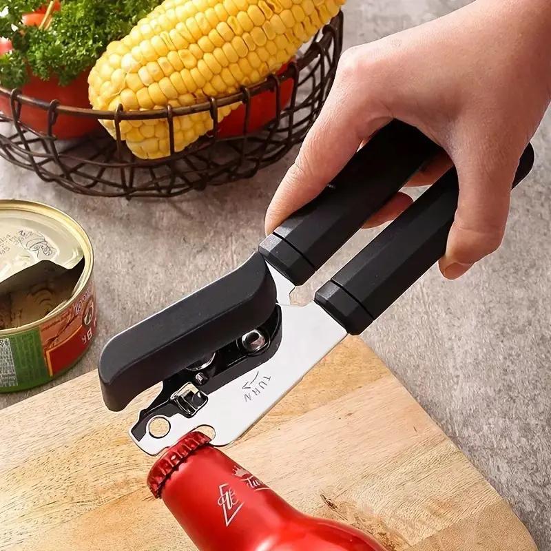 Professional Tin Manual Can Opener Multifunctional Stainless Steel Beer Grip Opener Side Cut Cans Bottle Opener Kitchen Gadgets