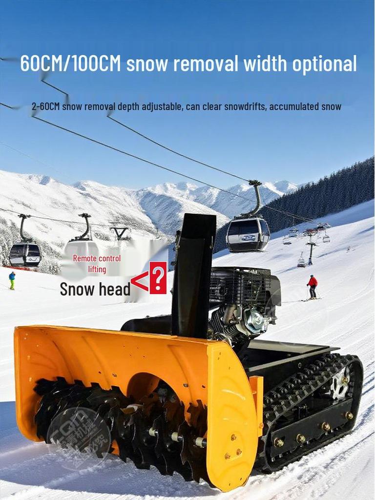 High-Power Tracked Snow Blower with Gasoline Engine for Community and Road Use