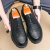 Fashion College Style Leather Men Oxford Shoes New British Casual Leather Shoes Trend Versatile Men Thick Soled Business Dress Footwear