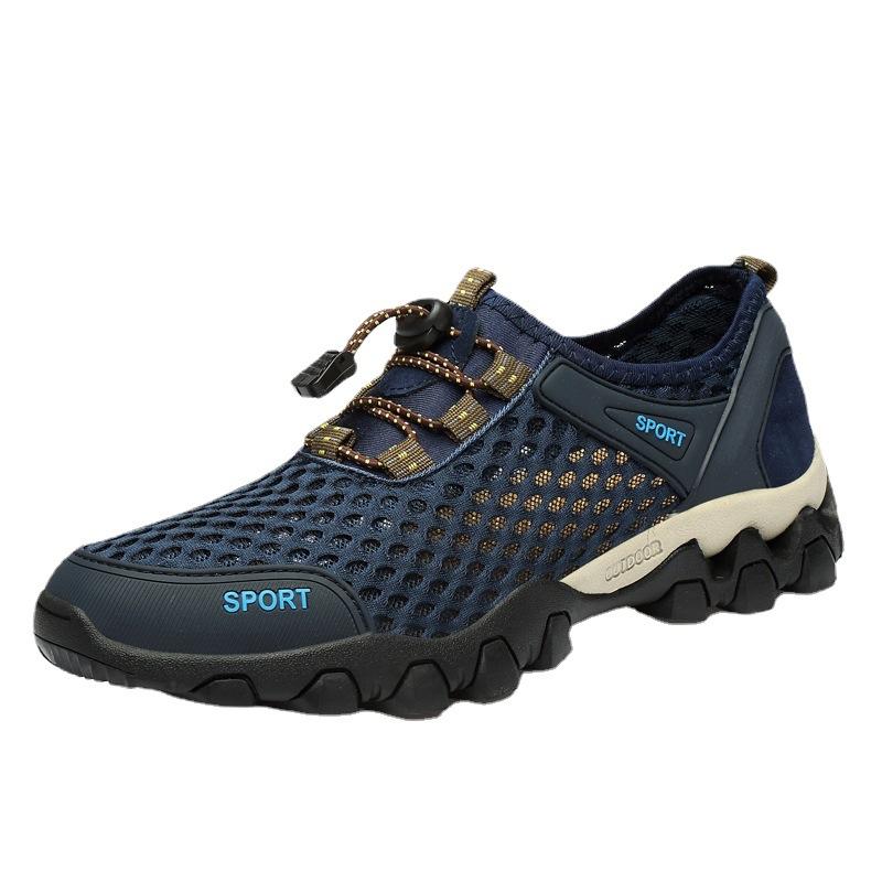Summer popular mesh men's shoes sports and leisure shoes mesh soft sole mountaineering outdoor lightweight mesh traceability shoes