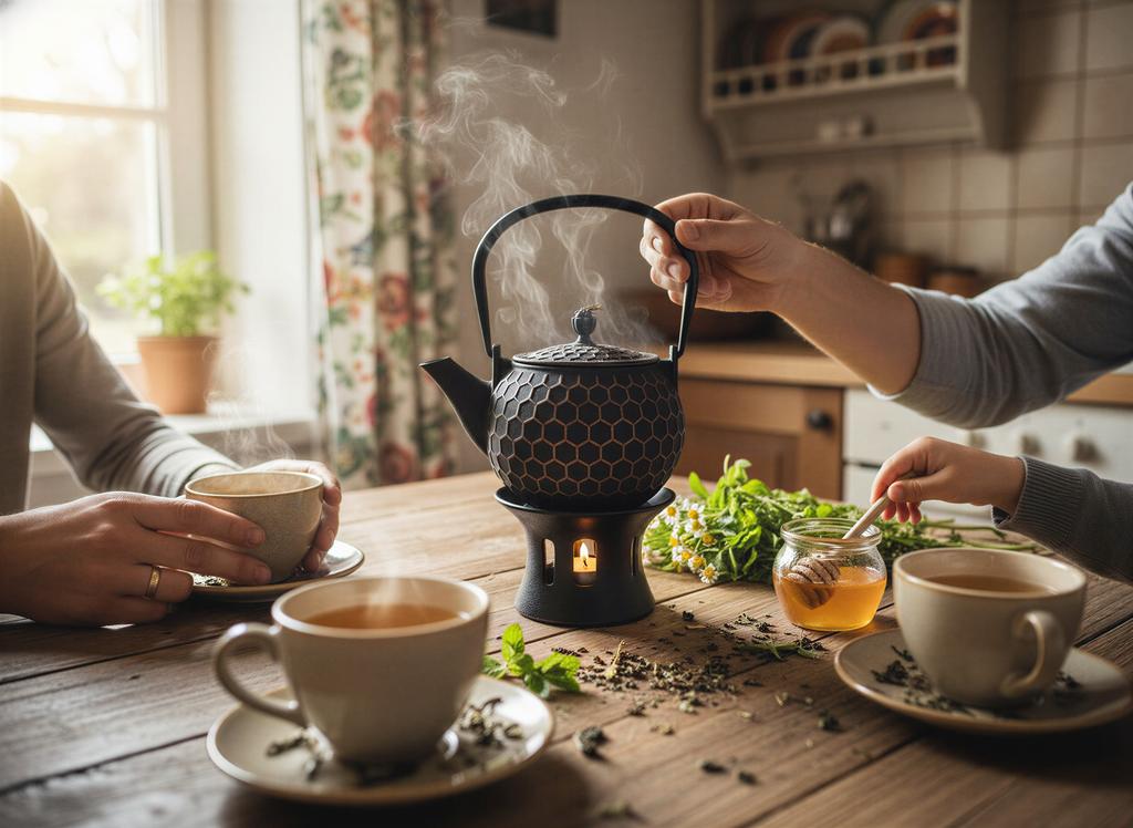 CAST IRON KETTLE BEE 1.2 L TEA INFuser + Warmer