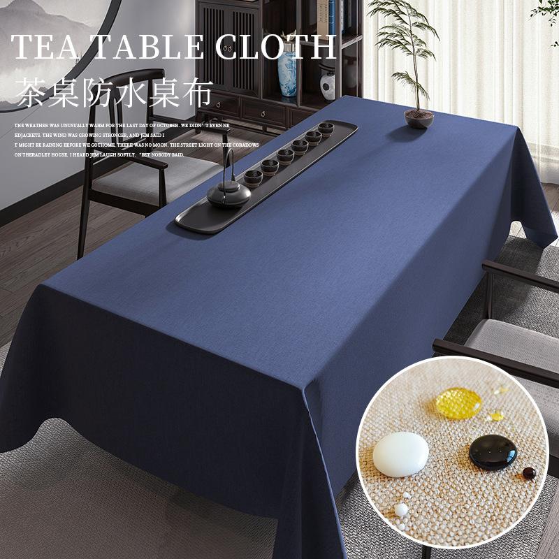 Teezeremonie Baumwolle und Leinen Einfarbig Tee-Tischdecke Wasserdichte Tischdecke Grau Konferenztischdecke Tischläufer