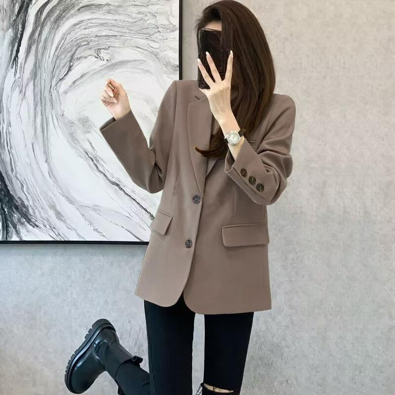 

Suit Jacket Women s Spring Temperament All-match Small Commuter Khaki Suit Jacket Women 3XL