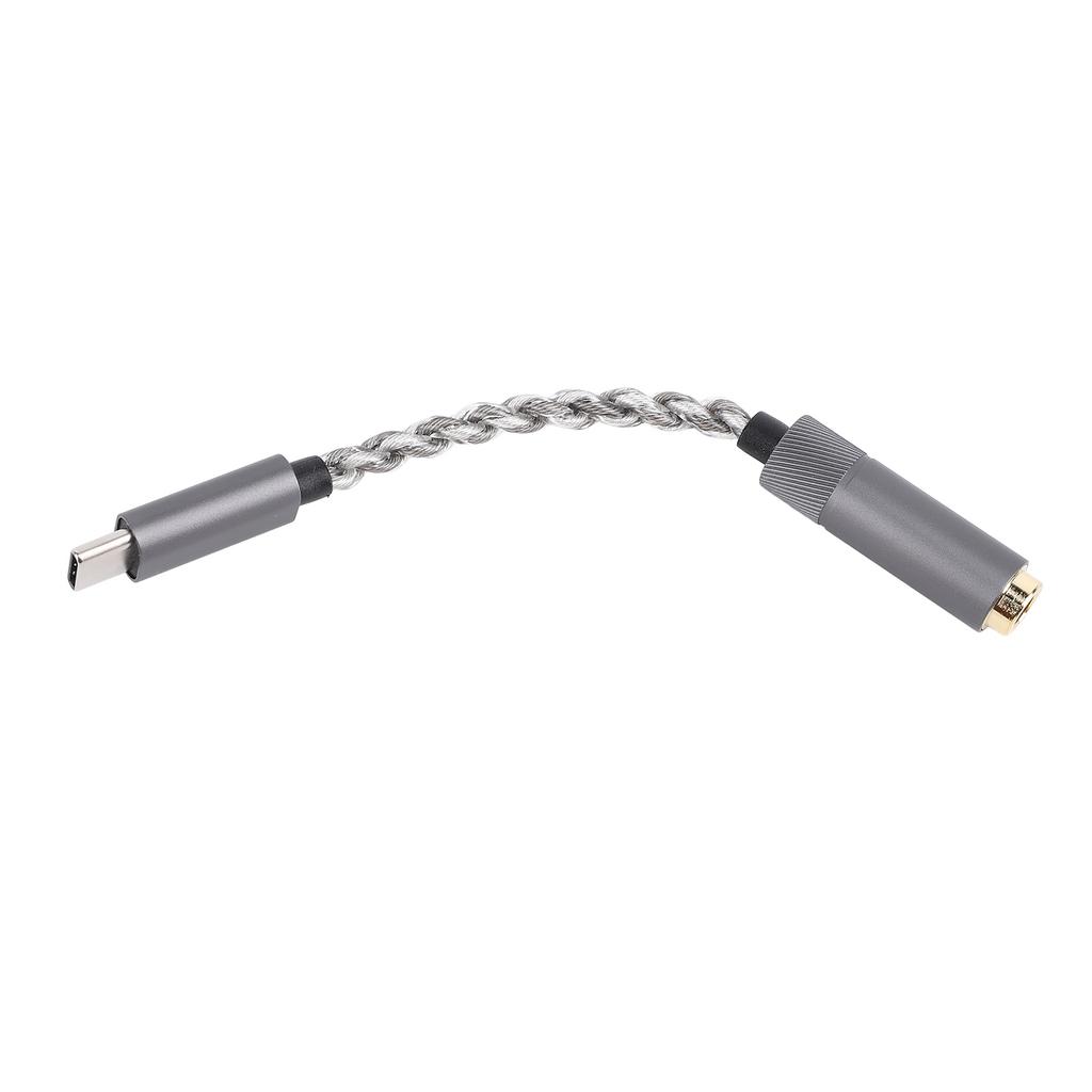 Type C To 4.4mm Headphone Jack Adapter Cable CX31993 Chip Cooperized Silver 384KHz 32bit Type C To 4.4mm Sound Adapter