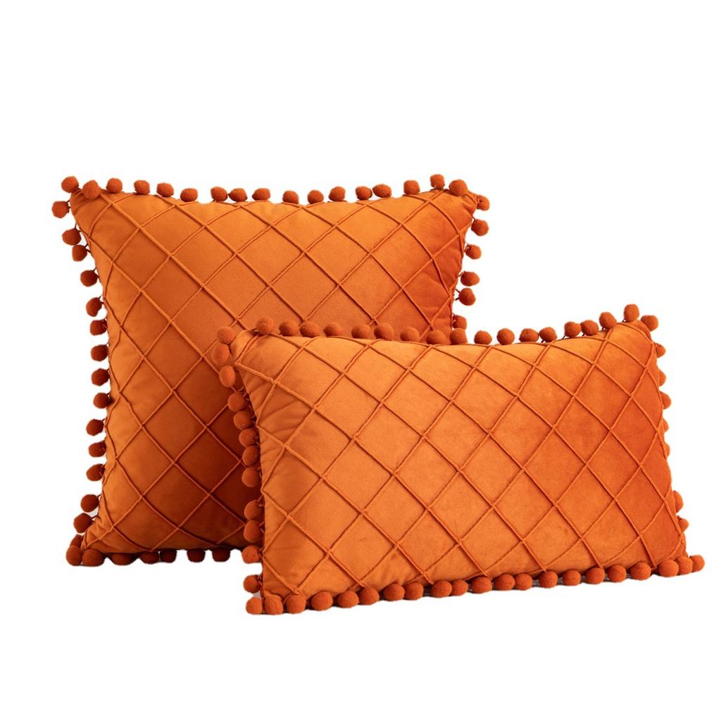 Velvet Diamond Wool Ball Pillow Office Pillow European Sofa Cushion Waist Pillow