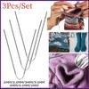 Knitting Needles Crochet Hook Set Crochet Hook Knitting Needles Knitting Tool Stainless Steel Circular Flexible Sock Knitting