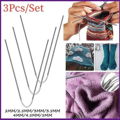 Knitting Needles Crochet Hook Set Crochet Hook Knitting Needles Knitting Tool Stainless Steel Circular Flexible Sock Knitting