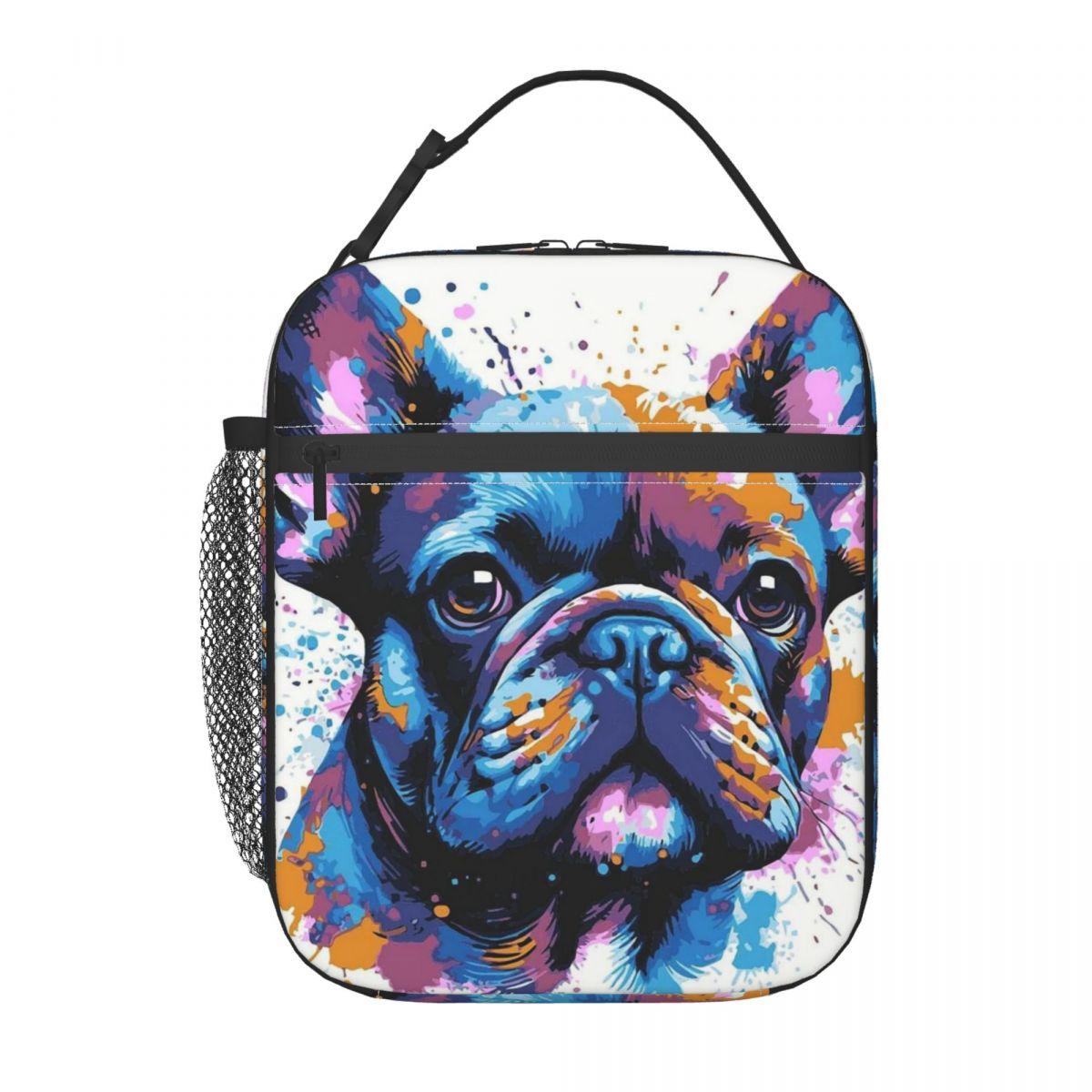 

Colorful Cute Graffiti Bulldog Smile Print Insulated Lunch Bag for Women Kids Portable Food Boxes Thermal Lunch Box Tote One Size
