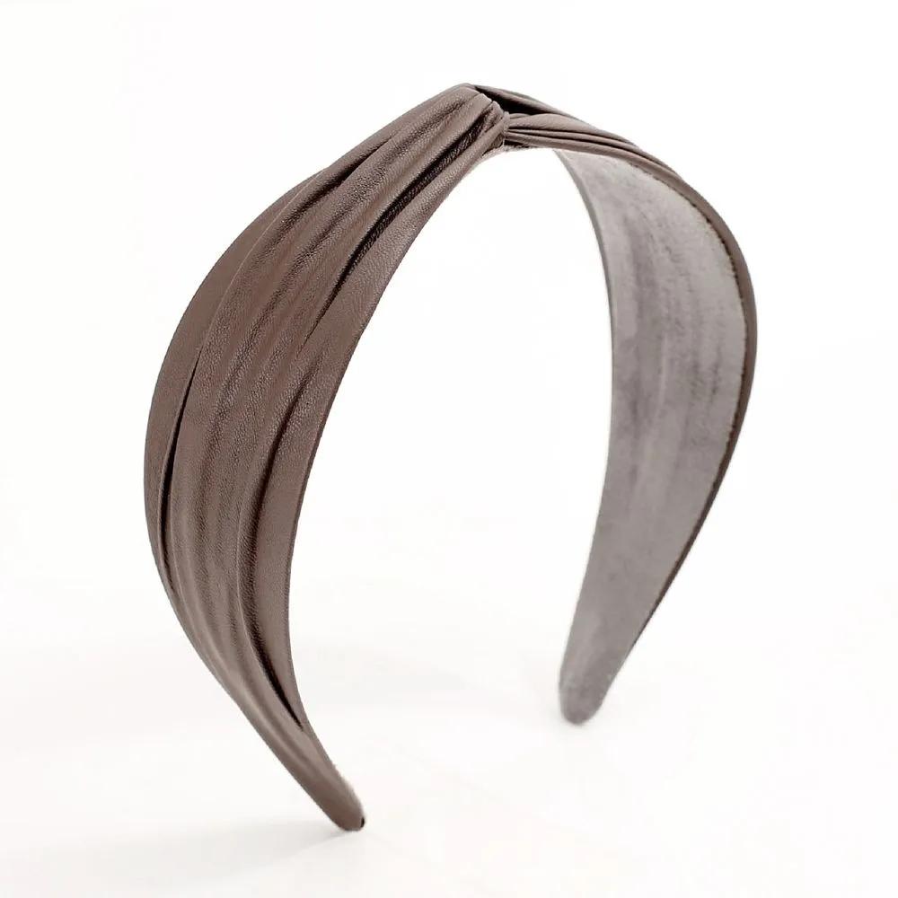 Headband Hairpin Angel Shushu Leather Twisted Hairband Brown Ju Vidastory