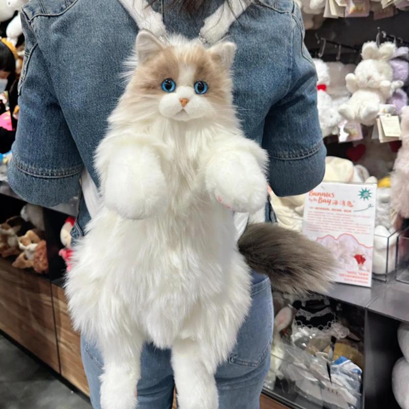Plush CAT Backpack for Boys Girls Kids Children SchoolBag Cute Cartoon School Bags Kindergarten Preschool Baby Bag