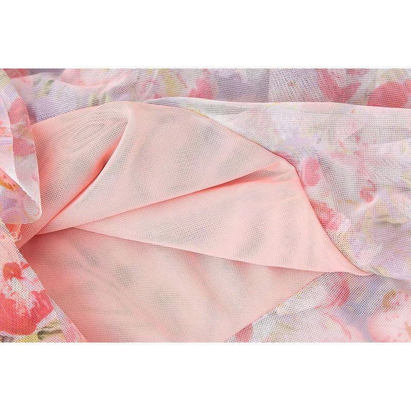 Kaslead New Women Clothes Western Style Fashion Simple Print Silk Mesh Tube Top Dress 5039267