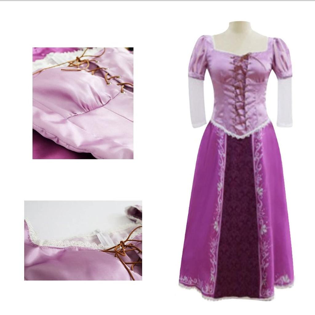 Rapunzel Dlouhé vlasy Princezna Kostým pro dospělé Cosplay Halloween Princezna šaty [Yousaku Co., Ltd.] Dámské (XL)