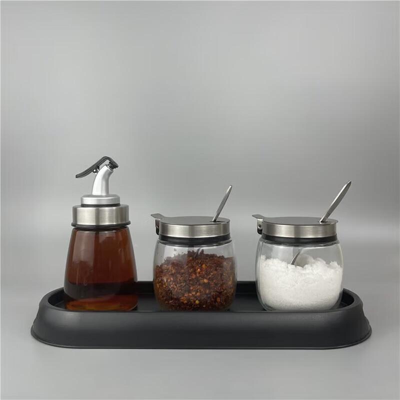 

Glass Condiment Dispenser Set