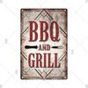 Dad's BBQ Party Metal Tin Plaque Retro Tin Signs Barbecue Rules Slogan Plate Vintage Grill Poster Yard Garden Kitchen Wall Decor