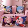 Rezero Starting Life In Another World Cushion Cover Cushion Cover Set 4Pcs 50X50 45X45 40X40 Pillowcase Decorative Sofa Home