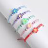 5pcs Hawaiian Bracelets Luau Summer Beach Party Gift Plumeria Flower Beaded Bangles Aloha Tropical Birthday Decoration Wedding