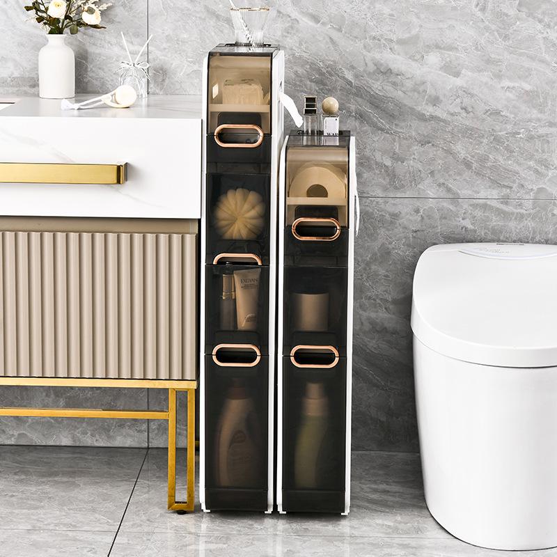 Multi-purpose Movable Bathroom Storage Rack with No Installation Required