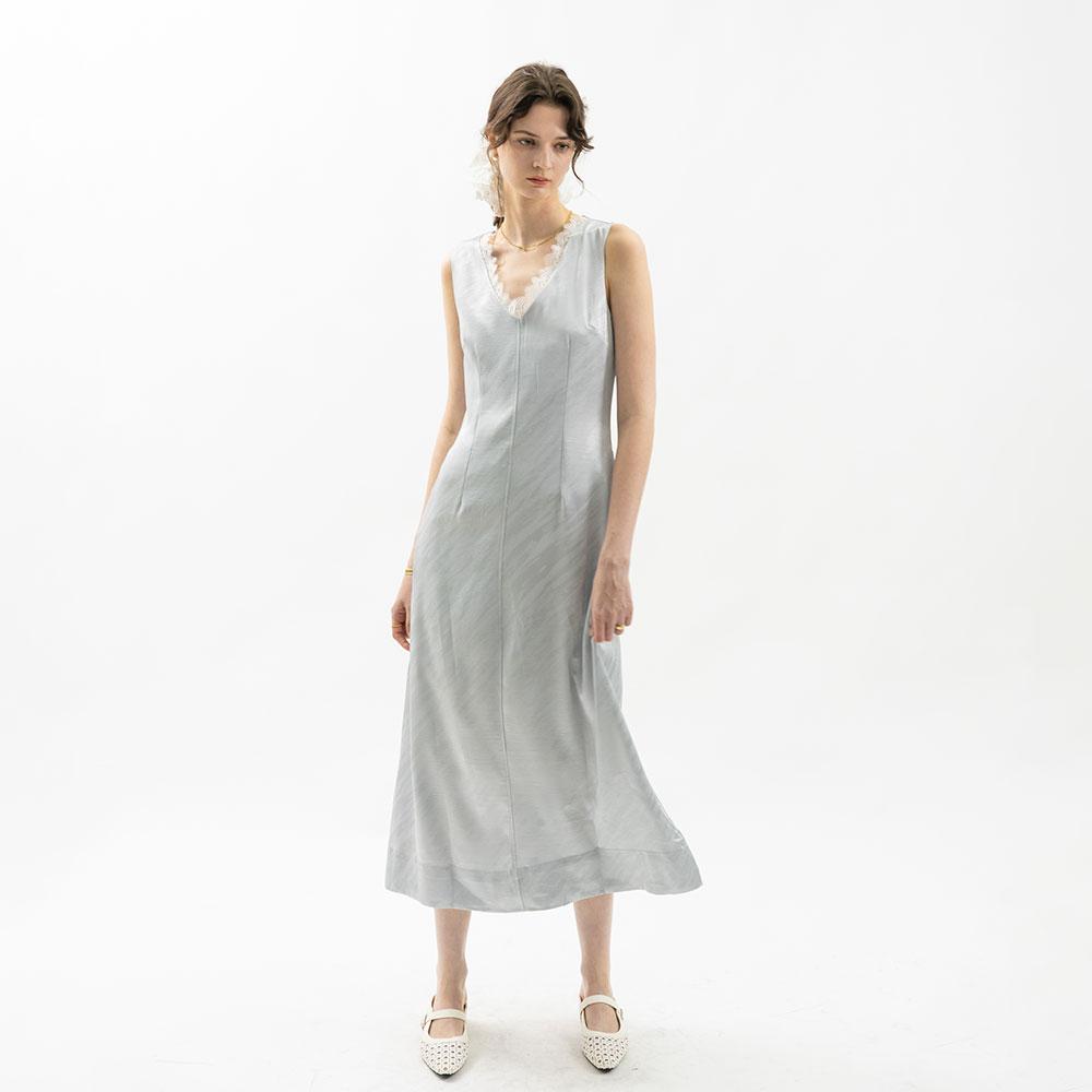 WEDNESDAY DELIGHT Wd_Silky Lace Line Dress_3Color