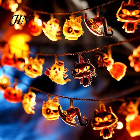 Battery Operated Fairy Lights for Party Halloween LED String Lights, Pumpkin Ghost Spider Whimsical Festival Kids Party, 1.5m/3m/6m Glowing