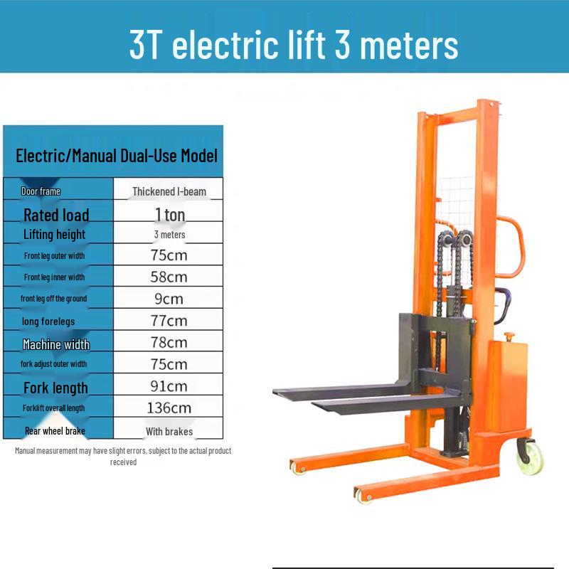 Manual and Electric Hydraulic Stacker: 1-2 Ton Capacity Forklift & Lifting Truck