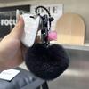 Fur Heart Ball Keychain Women Girl Creative Bag Pendant Cute Plush Toy Keyring Valentines Day Gifts