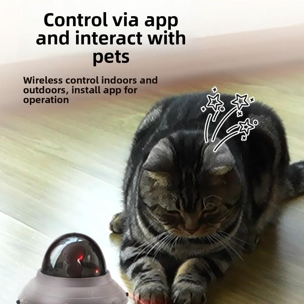 USB Charging Smart Cat Toy Automatic Sounding UFO Turntable Toy Two Control Modes Rotating Interactive Cat Toy