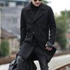 20 winter new double-breasted medium-length men's lapel woolen trench coat wish