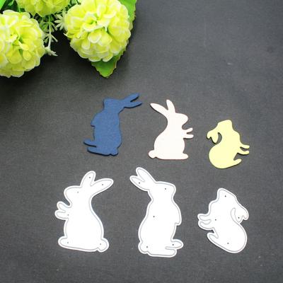3pcs Rabbits Metal Cutting Dies for DIY Scrapbook Album Paper Cards Decor Crafts Embossing
