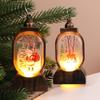 Vintage Christmas Night Light Decoration With Retro Gold Santa Figurine For Festive Home Decor
