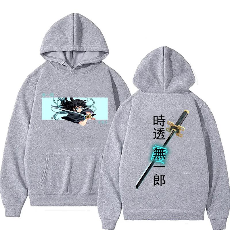 Anime Tokitou Muichirou Printed Hoodie Women Men Autumn Winter Warm Sweatshirt  Harajuku Streetwear Long Sleeve Tops