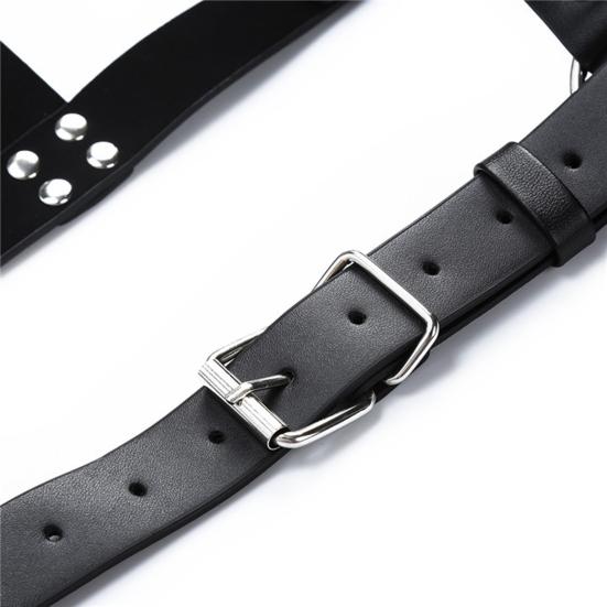 Nastavitelný kožený postroj Body Restraint Bondage popruh pro dospělé sexuální hračky