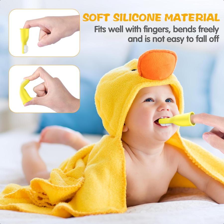 

Детская зубная щетка-напальчник с футляром для хранения для младенцев 01 года, силиконовый напальчник для нежного ухода за полостью рта, V-образная мягкая щетина f United States