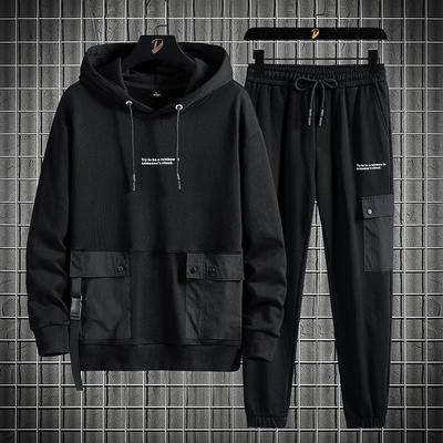 Ensemble pull à capuche grande taille 8XL pour homme, veste tendance, leggings, tenue de sport pour étudiant, collection printemps et automne