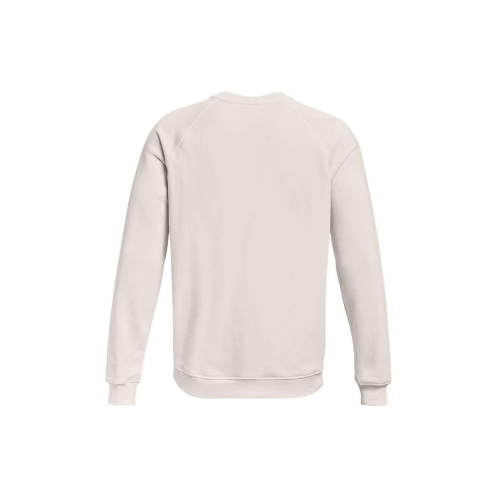 Under Armour Solid Color Letter Print Crew Neck Pullover Sweatshirt Men Tops Agate-White 1373837-112