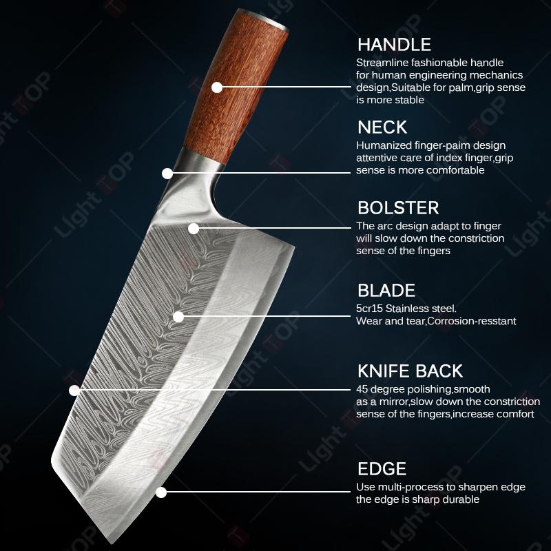 Japanese Chef Scissor Knife Set Professional Kitchen Knives Fruit Peeler and Chicken Bone Scissor Stainless Steel Butcher Knife