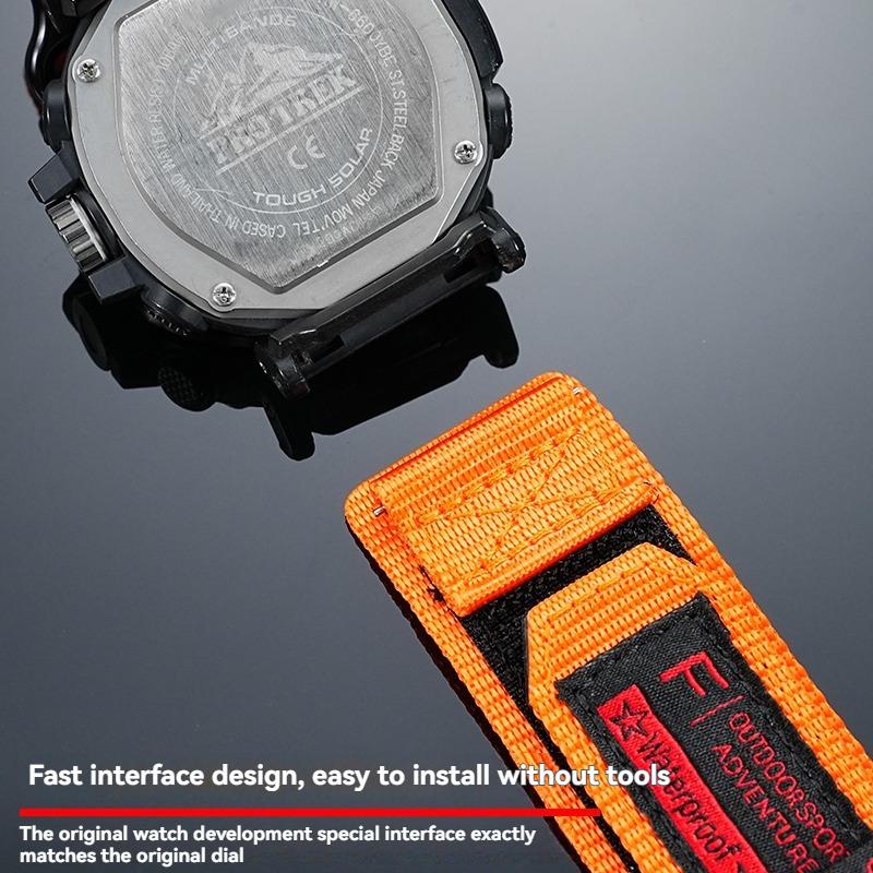 23mm 24mm Nylon Watch Strap for Casio PROTREK PRG-650 PRG-600 PRW-6600 PRW-61Y/50Y/51/70Y | Breathable Canvas  Watch Accessories
