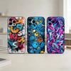 Cool C-Barevný Graffiti Kryt na Telefon Pro iPhone 17,16,15,14,13,12,11 Plus,Pro,Max,Mini Silikonový černý Měkký Kryt