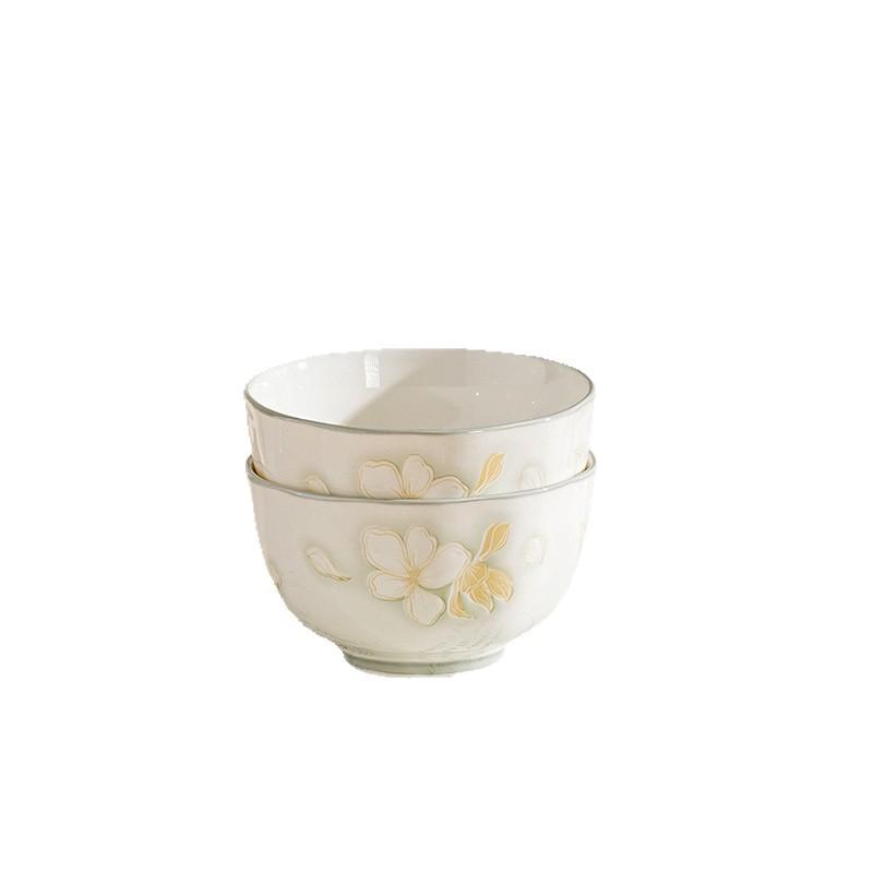 Bowl 2025 Dish Set Household Underglaze Ceramic Tableware Dish Set High Value Rice Bowl Combination