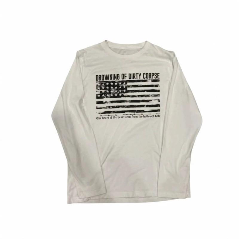 Y2K Streetwear Long Sleeve Tee Abstract Print Casual Punk Style Unisex T-Shirt Teens