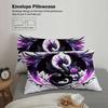 3pcs Dragon And Rose Bedding Sets 3D Printed Purple Black Dragon Pattern Duvet Cover Sets With Pillowcases No Filling