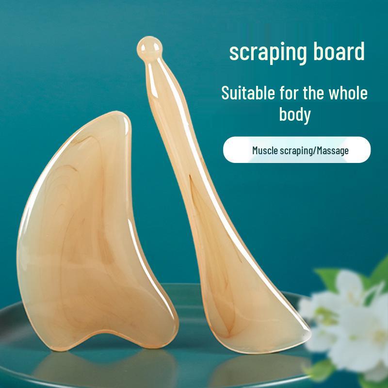 Gua Sha Heart-Shaped Facial Massage Tool - Imitation Ox Horn for Face, Eye, Meridian Scraping, and Lifting