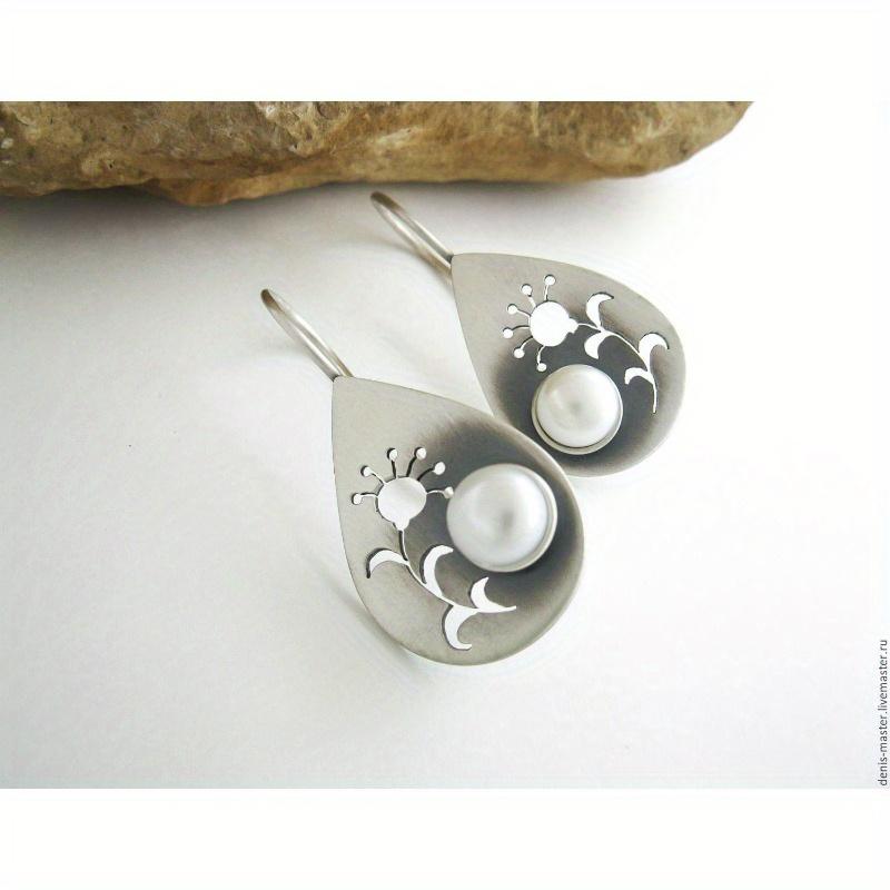 European and American new retro simple water drop flower earrings pendant