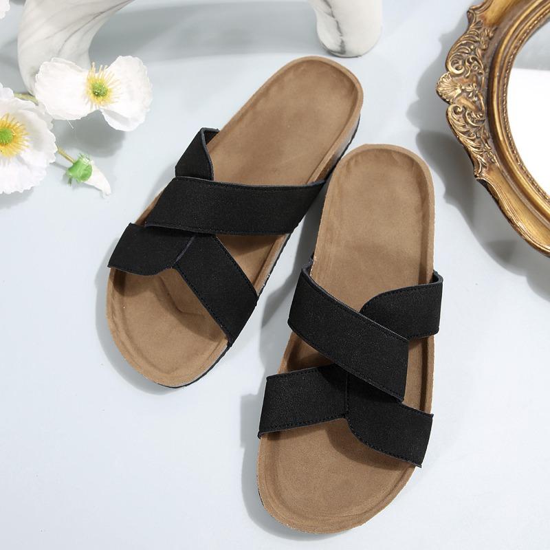 Women's Summer New Non-slip Solid Color Plus Size Women's Home Beach Breathable Slippers
