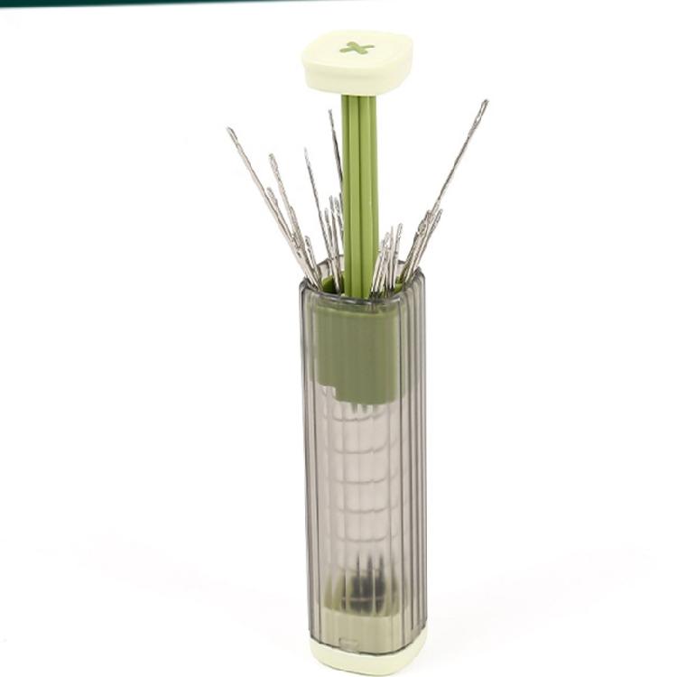 Magnetic Needle Storage Cylinder Clear Press Operated Container for Sewing Accessory
