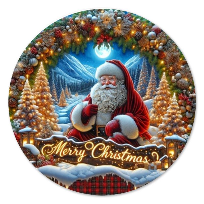 Santa Claus Wooden Sign  Charming Wall Hanging Decor for Home Kitchen  Dining Room  Perfect Farmhouse Gift