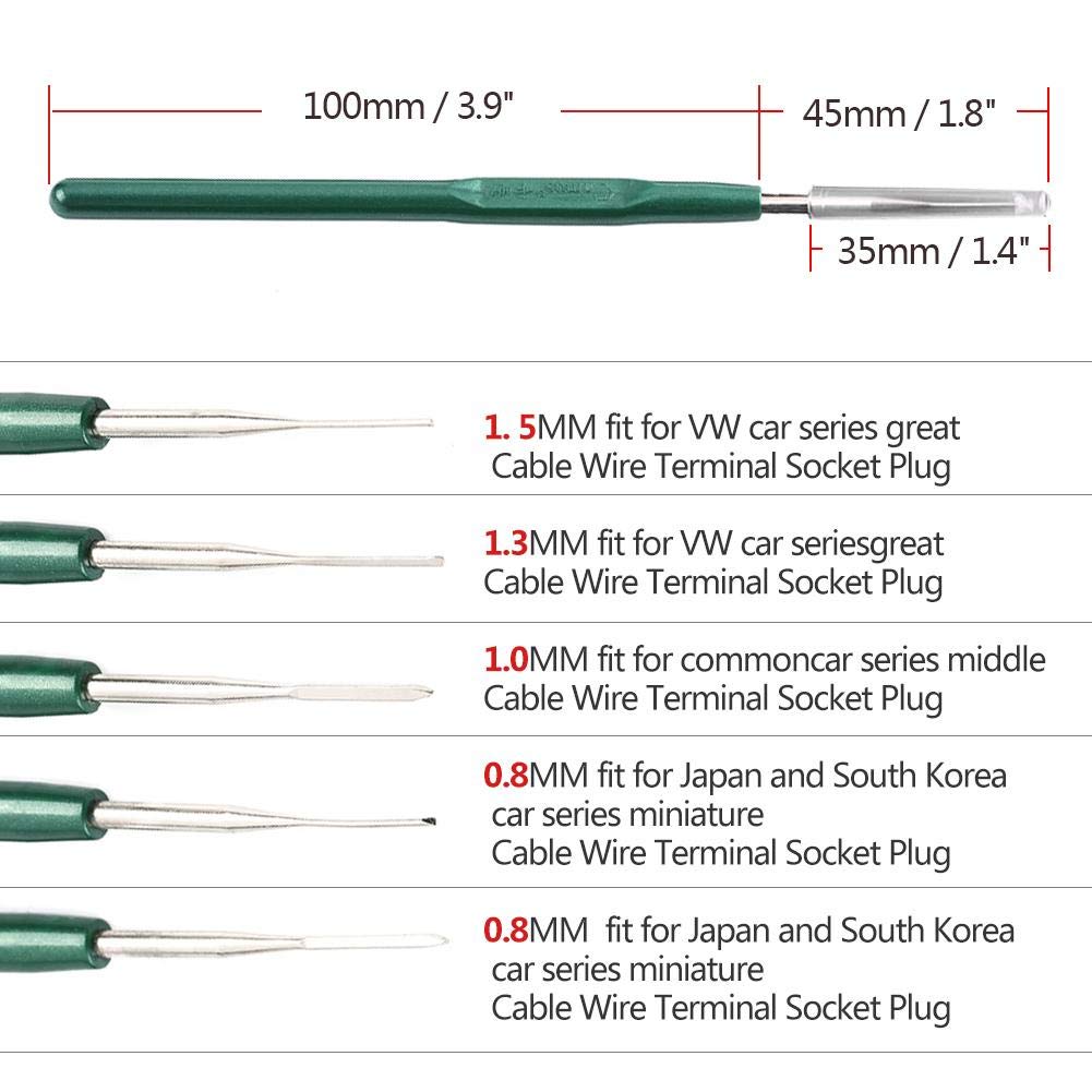 Qiilu Terminal Release Terminal Wiring Removal Titanium Alloy Popular [5-Piece] Tool, Puller, Tool, Steel,