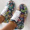 Colorful Pops Shoes Female Tide Autumn New Printing Graffiti Large Size Casual Single Shoes Female